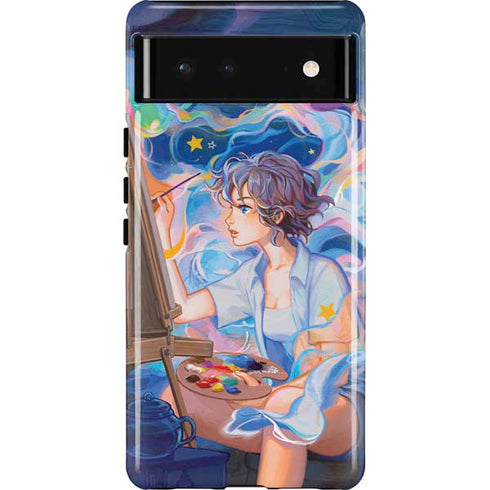 Rainbow Anime Artist Painter by Ivy Dolamore Pixel Cases
